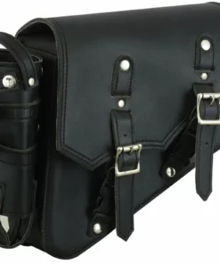 Daniel Smart Manufacturing Bags, Luggage, & Racks DS5011L Left Side Synthetic Leather Swing Arm Bag W/Bottle Holder