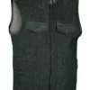 Daniel Smart Manufacturing Vests DM962 Men's Rough Rub-Off Raw Finish Denim Vest W/Leather Trim - Scoo 1 Daniel Smart Manufacturing Vests DM962 Men's Rough Rub-Off Raw Finish Denim Vest W/Leather Trim - Scoo