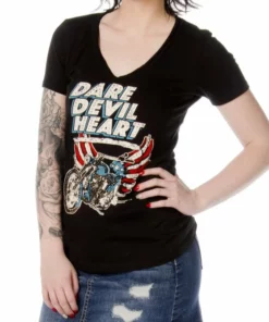 Daniel Smart Manufacturing DSM® Dare Devil Heart Short Sleeve Tee Women's