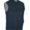 Daniel Smart Manufacturing DM976 Men's Blue Rough Rub-Off Raw Finish Denim Vest Vests 2 Daniel Smart Manufacturing DM976 Men's Blue Rough Rub-Off Raw Finish Denim Vest Vests