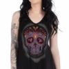 Daniel Smart Manufacturing Liberty Wear Women's Embellished Sugar Skull Lace Back Sleeveless Tank Top Tank Tops 2 Daniel Smart Manufacturing Liberty Wear Women's Embellished Sugar Skull Lace Back Sleeveless Tank Top Tank Tops