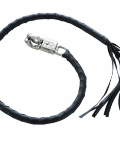 Daniel Smart Manufacturing DSM® Genuine Leather Quick Release 42" Biker Whip - Black