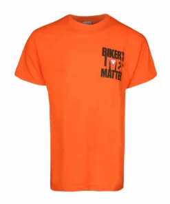Daniel Smart Manufacturing HQ102 Biker Lives Matter Short Sleeve Tee - Orange Short Sleeve Shirts