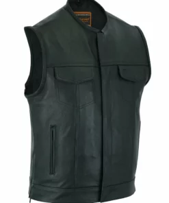 Daniel Smart Manufacturing Vests DS177 Upgraded Style Gun Pockets, Hidden #10" Black Metal Zipper, Sid
