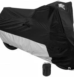 Daniel Smart Manufacturing Security & Storage Nelson Rigg® Deluxe All Season Motorcycle Cover, Black/Silver