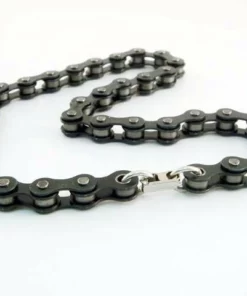 Daniel Smart Manufacturing Jewelry & Watches DSM® 18" Bike Chain Choker Necklace - Black