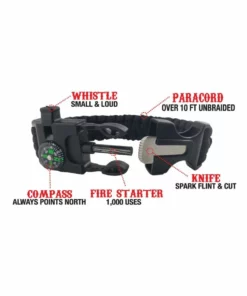 Hair Glove® Plain Black Survival Paracord Bracelet, 84100