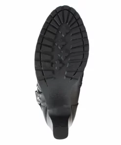 Daniel Smart Manufacturing Footwear DSM® Women's Leather Heeled Boot W/Studs, Black 8546