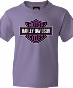 Superstition Harley-Davidson Harley-Davidson® Big Girls Glittery Bar & Shield Short Sleeve T-Shirt, Lavender Kids