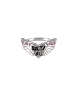 MOD Jewelry Harley-Davidson® Women's Size 6 Pink Bling Harley Girl Ring Silver, HDR0527