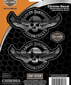 Chroma Harley-Davidson® Skull W/ Wings Decal, CG3083