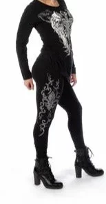 Daniel Smart Manufacturing Long Sleeve Shirts Liberty Wear ® Embellished Celtic Cross And Wings Long Sleeve Tee