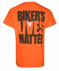Daniel Smart Manufacturing HQ102 Biker Lives Matter Short Sleeve Tee - Orange Short Sleeve Shirts