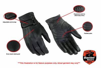 Daniel Smart Manufacturing DSM® Women's Classic Leather W/ Strap Gloves 4 Daniel Smart Manufacturing DSM® Women's Classic Leather W/ Strap Gloves