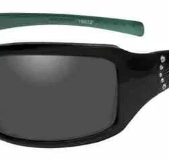 Wiley X Harley-Davidson® Women's Tori Gasket Sunglasses, Black/Green Stones Frame HATOR01