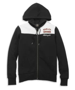 Harley-Davidson® Women's Large Iconic Color-block Zip Front Hoodie, 96078-22VW