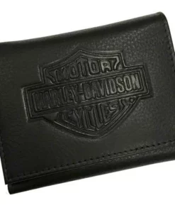 Leather Source Accessory Wallets & Chains Harley-Davidson® Men's Embossed Bar & Shield Pocket Tri-Fold Leather Wallet